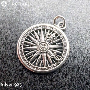匿名配送/シルバー925/コンパスペンダント真円ペンダント