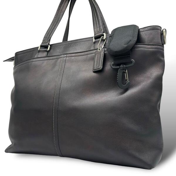 美品 COACH コーチ レキシントン ビジネスバッグ 2way 牛革 レザー ブラック 黒色 通勤 通学 書類