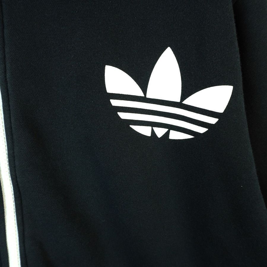 アディダスオリジナルスAdidasoriginalsジップアップパーカーフーディ黒ブラック白ホワイトトレフォイルロゴプリントvintage40312 アディダスオリジナルスAdidasoriginalsジップアップパーカーフーディ黒ブラック白ホワイトトレフォイルロゴプリントvintage40312