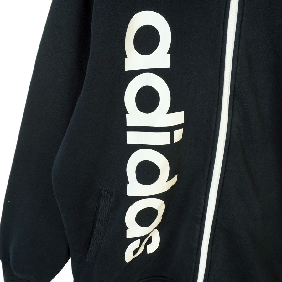アディダスオリジナルスAdidasoriginalsジップアップパーカーフーディ黒ブラック白ホワイトトレフォイルロゴプリントvintage40312 アディダスオリジナルスAdidasoriginalsジップアップパーカーフーディ黒ブラック白ホワイトトレフォイルロゴプリントvintage40312