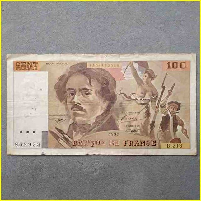 1944 France 2 Franc Paper Note - WWII Era French Bank Note