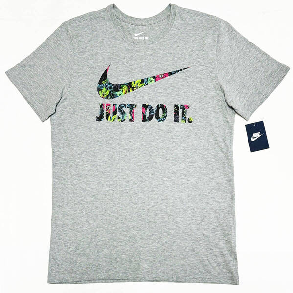 ■NIKE/ナイキ フローラルスウォッシュ プリントTシャツ・グレーL美品■