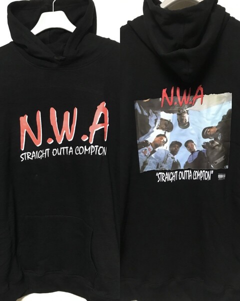 N.W.A パーカー ヒップホップ ラッパー 90s ブラック コンプトン XL 新品 DR.DRE ドクタードレ アルバム ラップ hiphop ローライダー