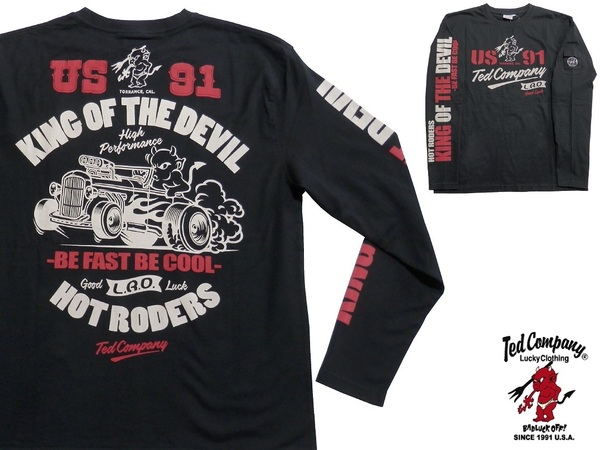 テッドマン/TEDMAN/Mサイズ/長袖Tシャツ/TDLS-358/ブラック/エフ商会/新品/送料無料/アメカジ/ホットロッド/バイカー