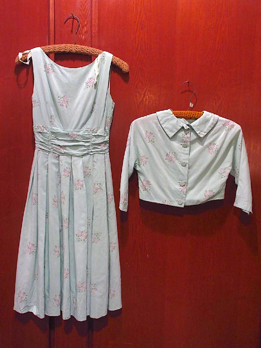 ビンテージ50's●レディース花柄ボレロ&ワンピースツーピース●241016z2