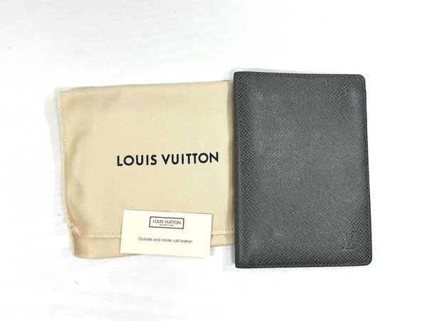 ほぼ未使用 LOUIS VUITTON ルイヴィトン カードケース 二つ折りカーフレザー グレー タイガ エピセア メモ帳 手帳カバー 型番CA1120