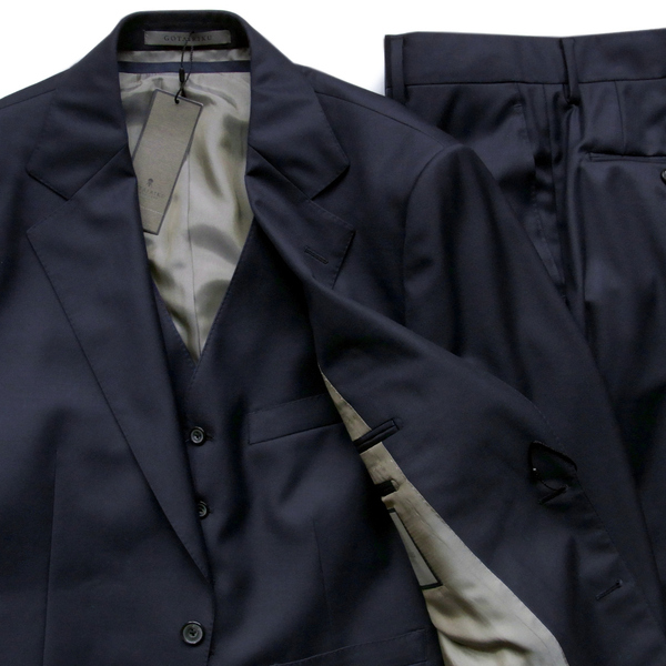 ◇◆GOTAIRIKU(五大陸)/≪DORMEUIL MILLENNIAL≫ワンランク上!エレガントな艶が高級感を引き立てる3ピースウールスーツ【38(A6)】17.5万
