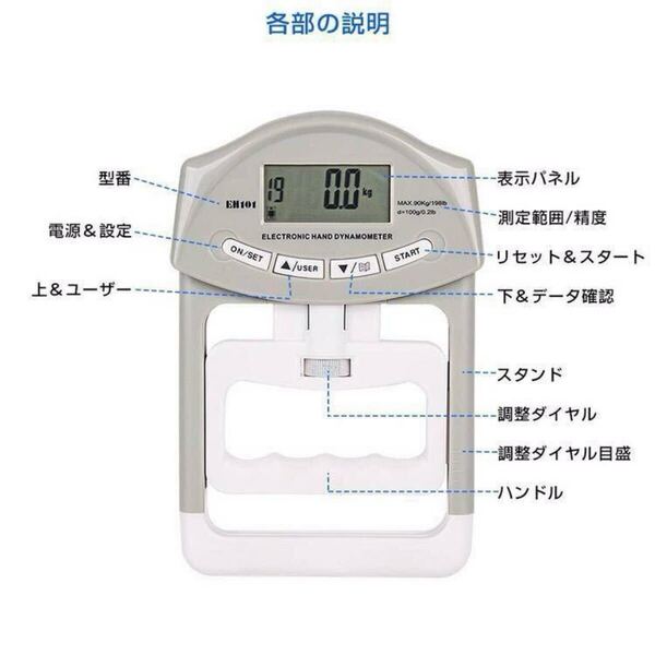 ★送料無料 新品 2個セット 握力計 デジタル 握力測定 記録更新機能付き 19人登録
