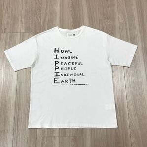cal o line HAIGHT HIPPIE Howl Imagine Peaceful People Individual Earth logo tee キャルオーライン ロゴ メッセージ プリント Tシャツ
