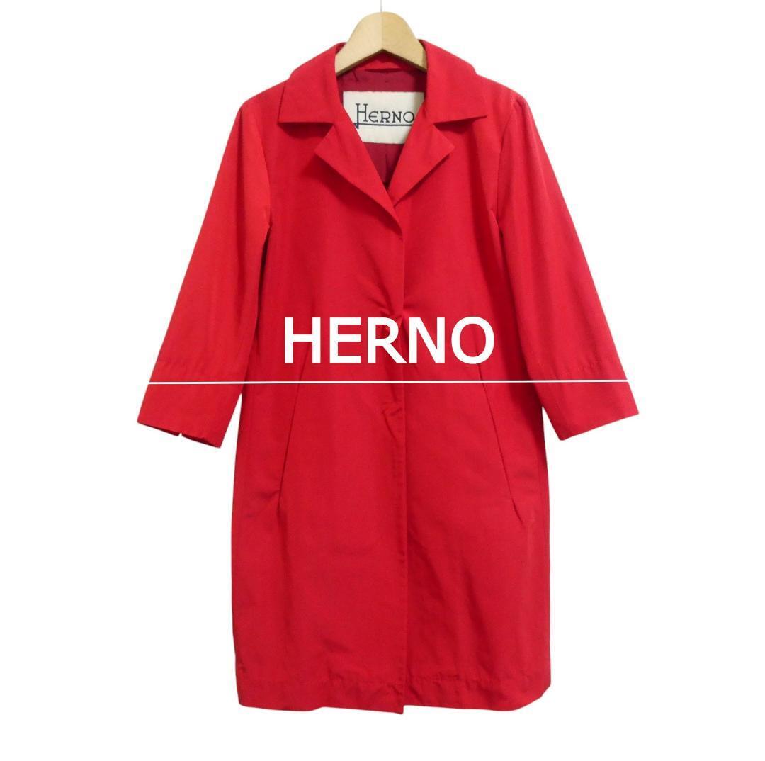 【超美品】高級感 バーニーズニューヨーク チェスター 赤 ロング コート 超美品】高級感 バーニーズニューヨーク チェスター 赤 ロング