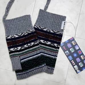 【新品】TTTMSW ティー【Nordic Gloves TTT-2023AW-AC03】ウール カシミヤ ニット グローブ グレー 参考定価29,700円