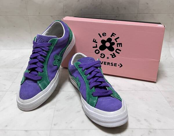 CONVERSE コンバース ×GOLF WANG ゴルフワン ゴルフ・ラ・フルール パープル×グリーン 26.5cm