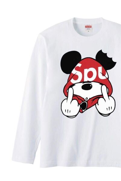 送料込み SPU ロンT 長袖 ロングスリーブ 白LサイズTシャツ ネタ ウケ狙い パロディ おもしろプリントしっかり生地 ゆったり 大きめ