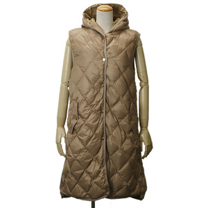 マックスマーラ ザキューブ キルティング ロング ジレ ダウンベスト ブラウン レディース IT36(XS位) フーディ Max Mara 中古