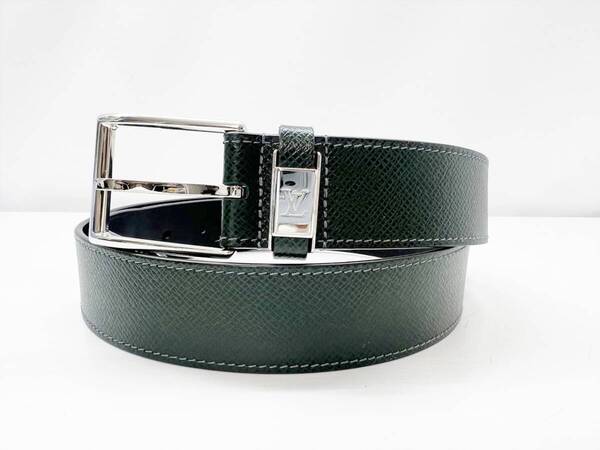 美品 Louis Vuitton ルイヴィトン タイガ サンチュール ヴァンドーム 35MM 95/38 M0587 ヴェールフォンセ グリーン系