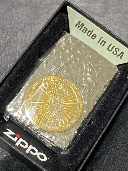 zippo ウィンディ ゴールドメタル 5面 ハンマートーン 希少モデル 2023年製 WINDY silverケース 保証書付き