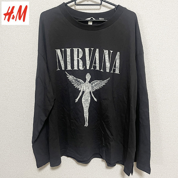 送料無料 新品 H&M NIRVANA ニルヴァーナ カートコバーン Tシャツ 長袖 バンドT ストリート モード ミリタリー ワーク アメカジ
