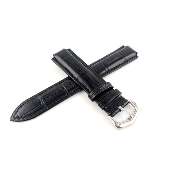 20mm 腕時計 凸型 レザー ベルト ブラック 尾錠 【対応】カルティエ バロンブルー