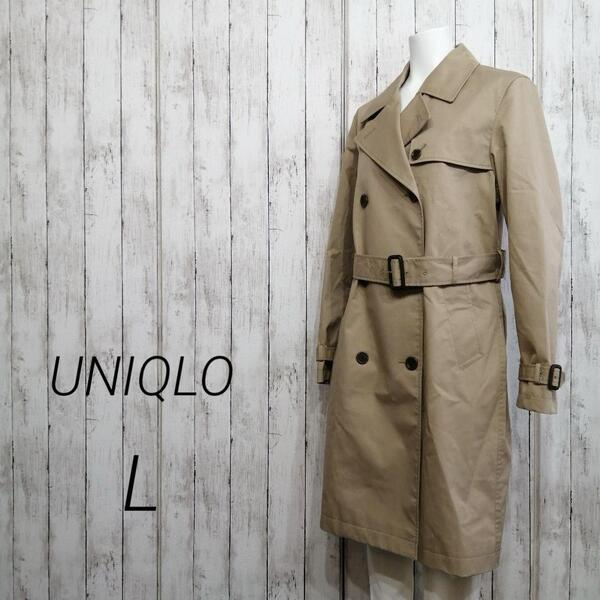 UNIQLO ユニクロ レディース トレンチコート + ベージュ L 27