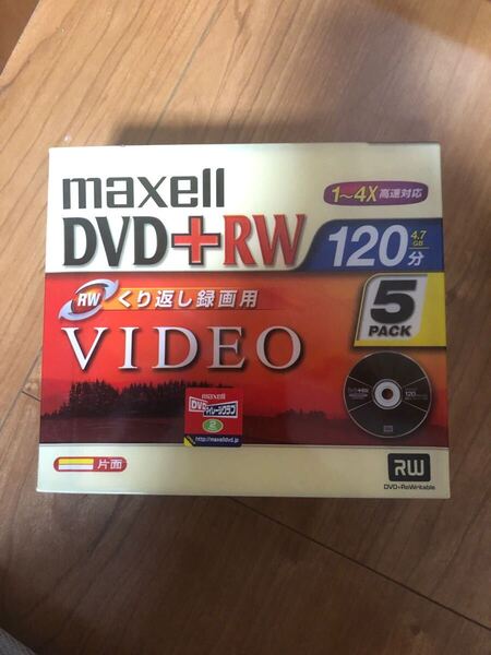 maxell DVD+RW 録画用 5枚パック 120分 1〜4倍速 希少 おまけDVDーR Mitsubishi