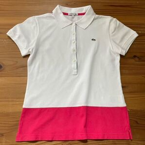 送料込み!LACOSTE ツートン 半袖ポロシャツ 42サイズ ラコステ ワニマーク GOLF ゴルフウェア 半袖シャツ ワニマーク