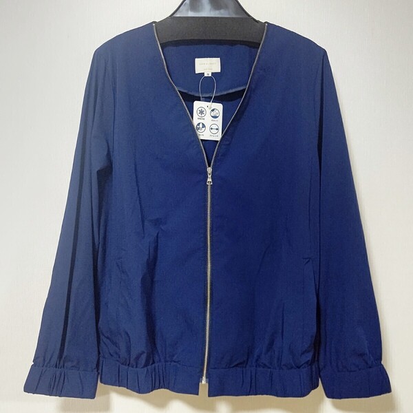 新品☆EMMA JAMES(エマジェイム)レディース薄手秋物ノーカラージャケット☆通勤通学/ブルゾン/カーディガン/ジップアップ/アウター