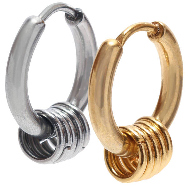 5連 ピアス ステンレス 金属アレルギー対応 シルバー/ゴールド 14mm