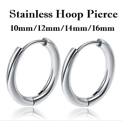 金属アレルギー対応 ピアス メンズ レディース シルバー 14mm 両耳
