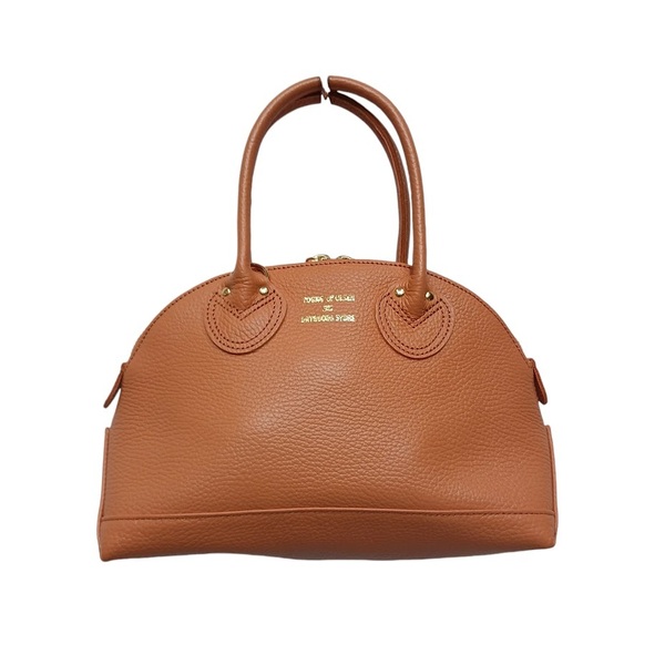 ⑤ 美品 YOUNG&OLSEN ヤングアンドオルセン EMBOSSED LEATHER ZIP BOAT BAG S GOLDEN BROWN YO2401-GD009 ボストンバッグ