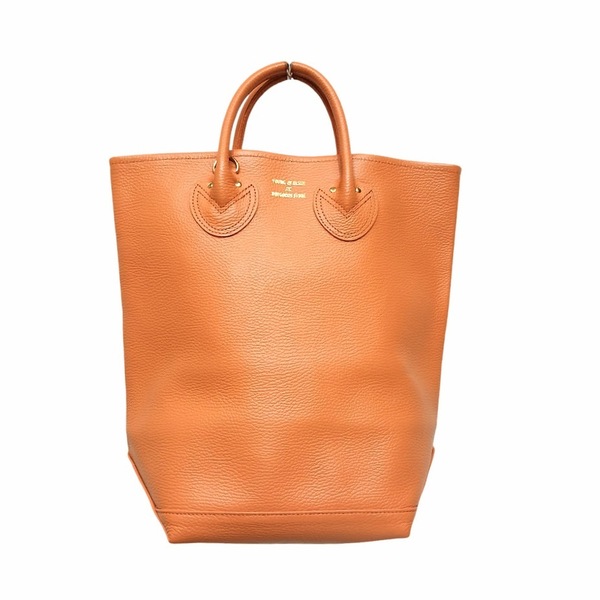 ⑩ 美品 YOUNG&OLSEN ヤングアンドオルセン EMBOSSED LEATHER HAVERSACK M GOLDEN BROWN YO2401-GD008 2WAY トート ショルダーバッグ