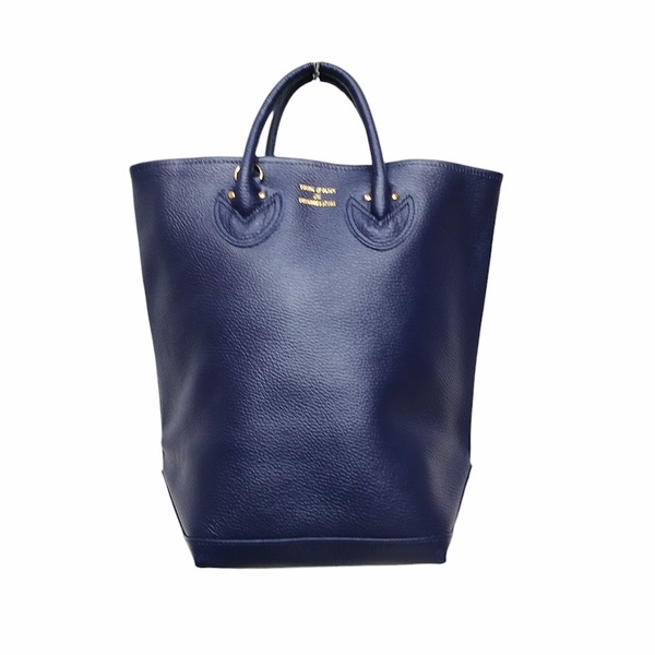⑬ 美品 YOUNG&OLSEN ヤングアンドオルセン EMBOSSED LEATHER HAVERSACK BLUEBERRY M YO2401-GD008 2WAY トート ショルダーバッグ