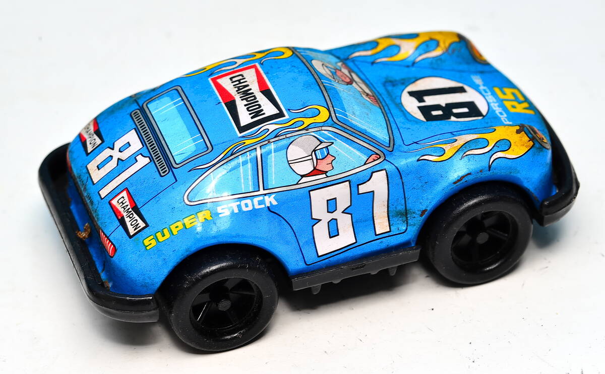 ☆昭和−当時物(希少)☆：ポルシェ カレラ − ブリキミニカー (TAIYO製) ☆1973年タイヨー/TOMY ポルシェ911カレラRS ～ ブリキ自動車