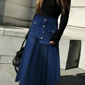 入荷!アシンメトリースカート アシメ 綺麗め y2k ブルー M~L