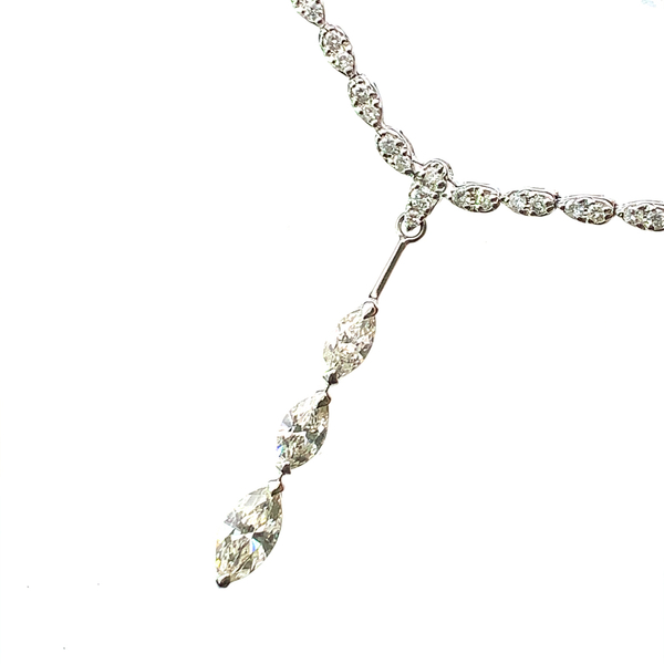 7475 ダイヤモンド 1.59ct ネックレス チェーン ホワイトゴールド K18WG 42cm 15.2g