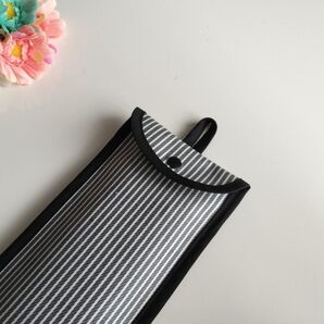 ループ付き27桁用そろばんケース ヒッコリーデニム×ストライプ