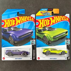 【新品未開封】ホットウィール ドリフティン ブレイク パープル & ライム 2台 セット