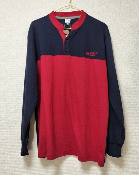 新品 ロゴスデイズ LOGOS DAYS 長袖ポロシャツ サイズL 部屋着ナイトウェア