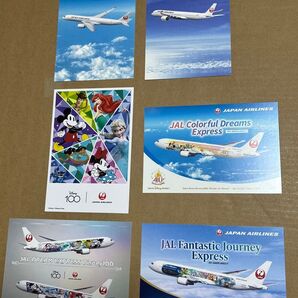 JAL最新ディズニー飛行機他 JAL絵はがき6枚セット