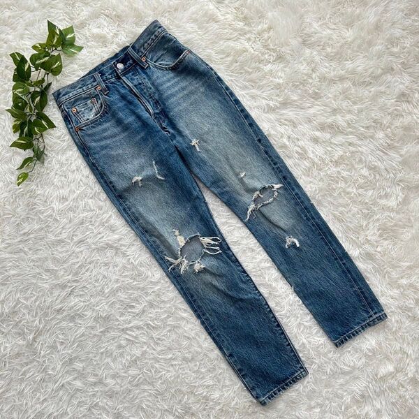 Levi‘s リーバイス スキニーダメージジーンズ デニム ジーパン カジュアル ボトムス ダメージ加工