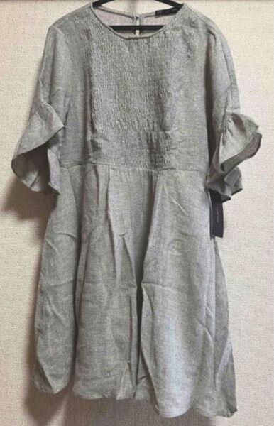ザラベーシックコレクション 半袖フリルワンピース チュニック 新品