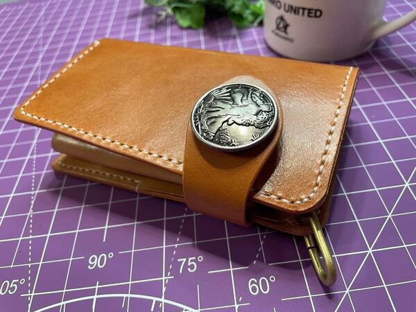 手のひらサイズ!2つ折財布 ★Wallet イタリア本革と栃木レザーで製作