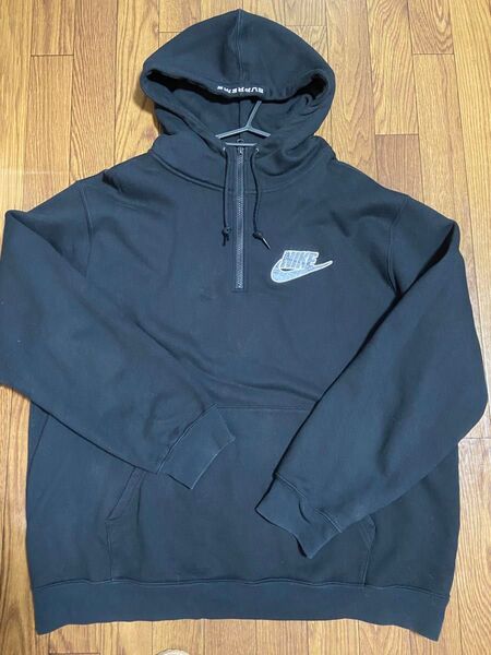supreme ナイキ ハーフジップ パーカー フード
