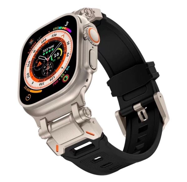 Apple Watch アップルウォッチ バンド シリコン スポーツ ブラック 42/44/45/49mm Ultra 2 人気♪