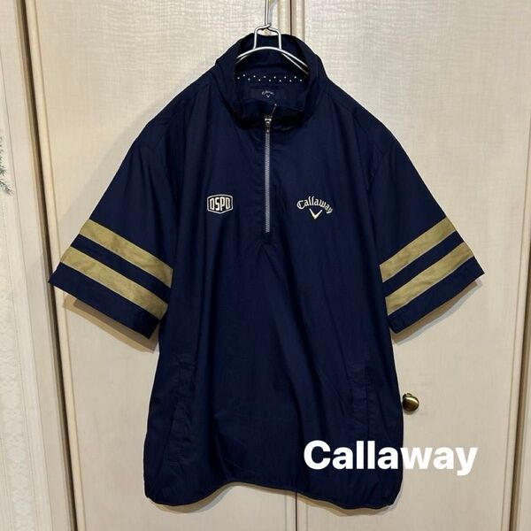 美品Callaway キャロウェイ ハーフジップ ナイロンジャケット メンズ