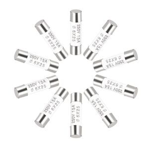 セラミックカートリッジヒューズ15A 250V 6x25mm10個