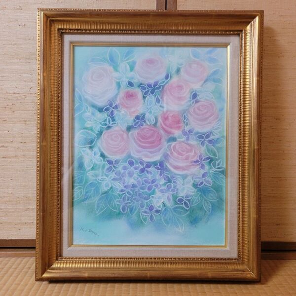 佐藤琴江 パステル画「花」F6