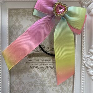 ヘアゴム No.110 ハンドメイド リボン キッズ ゆめかわ ハート