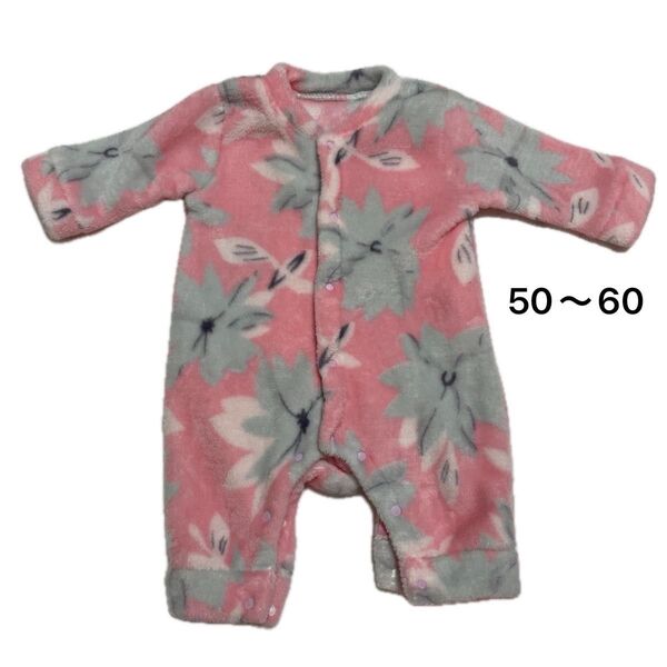 新生児 ロンパース カバーオール モコモコ 女の子 冬服 50 60
