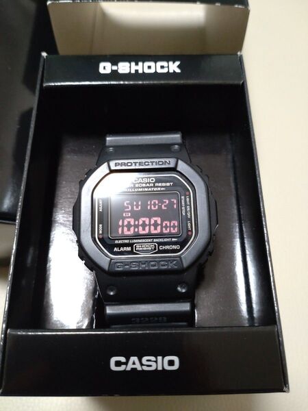 G-SHOCK DW-5600MS カシオ Gショック マットブラックレッドアイ CASIO