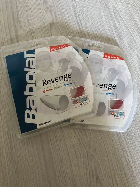 【新品】2個セット バボラ BABOLAT テニス ガット Revenge 1.30mm レッド